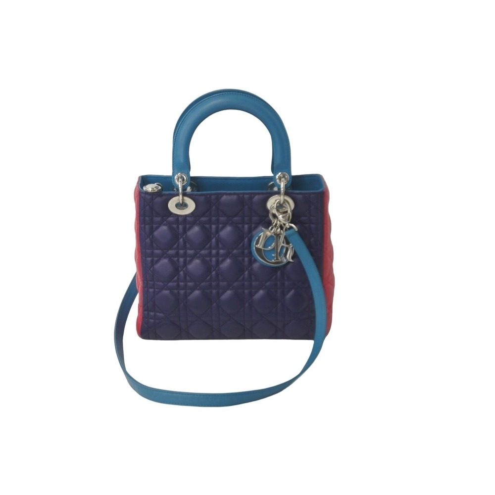 Dior Christian Lambskin Lady Tricolore Handbag - Picture 2 of 9